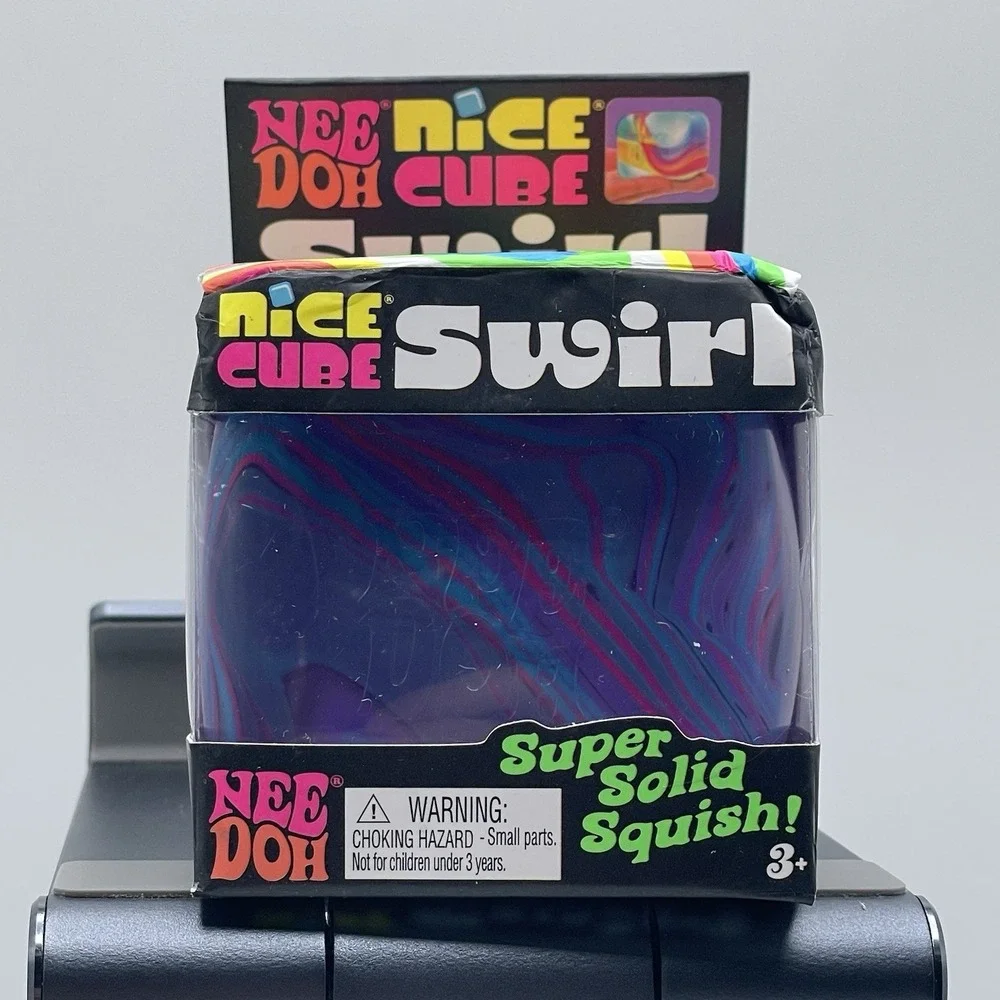 Needoh Nice Cube Swirl Lot Of 3 Fidget Toys Sensory Green Purple Super Squish